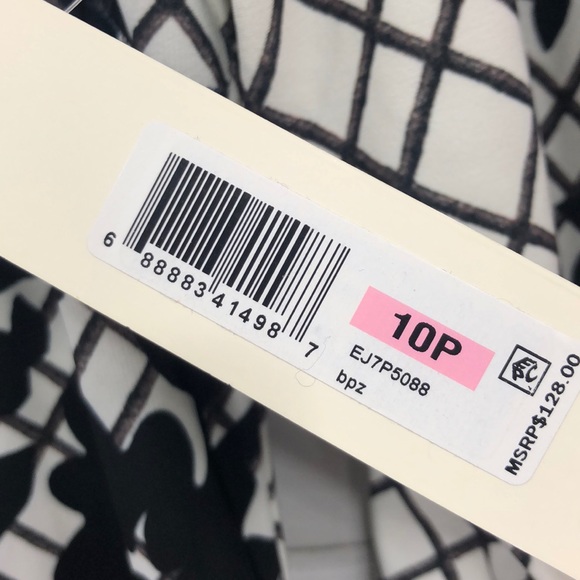 Eliza J Black White Grid Floral Shift Dres… - Picture 5 of 9